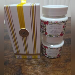 NEW! Beekman 1802 Pistachio and Dark Cherry Whipped Body Cream Set Of 2